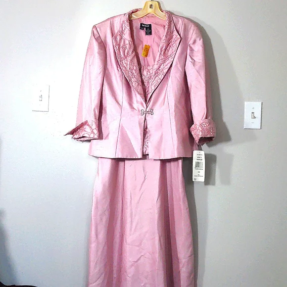 msk pink dress MSK Womens Knit Cap Sleeves Sheath Dress Pink L at Amazon Women's Clothing store